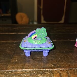 Claire's Purple Trinket Box with Rainbow and Clover